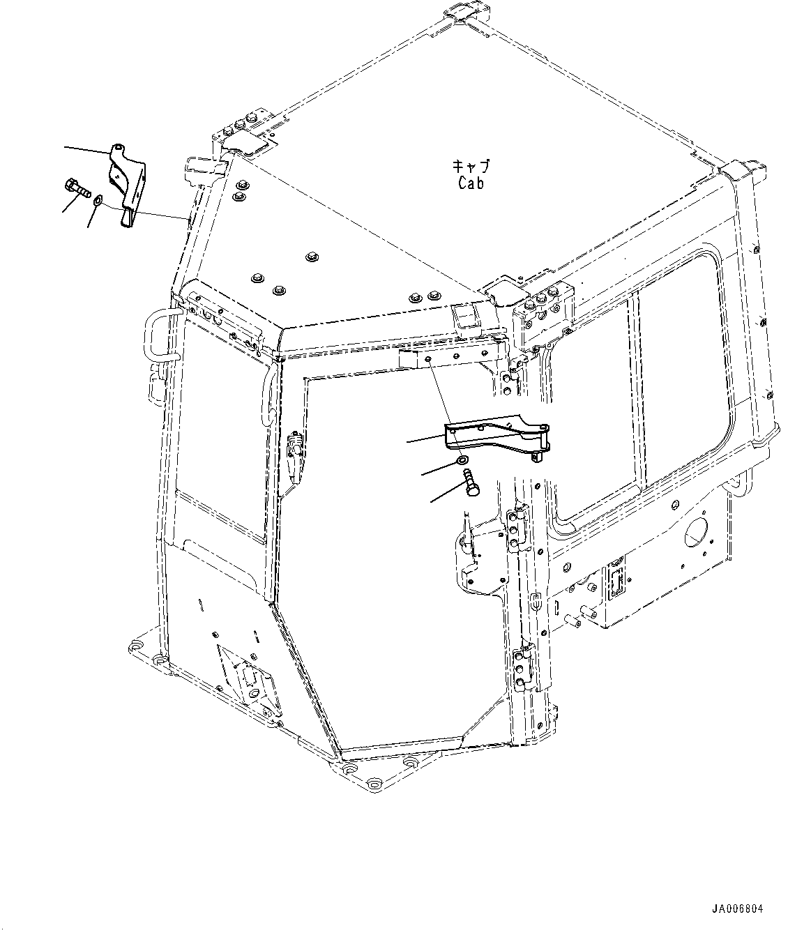 ROPS Cab, Door Open Lock (1/2)(#90001-) — komatsu parts diagram
