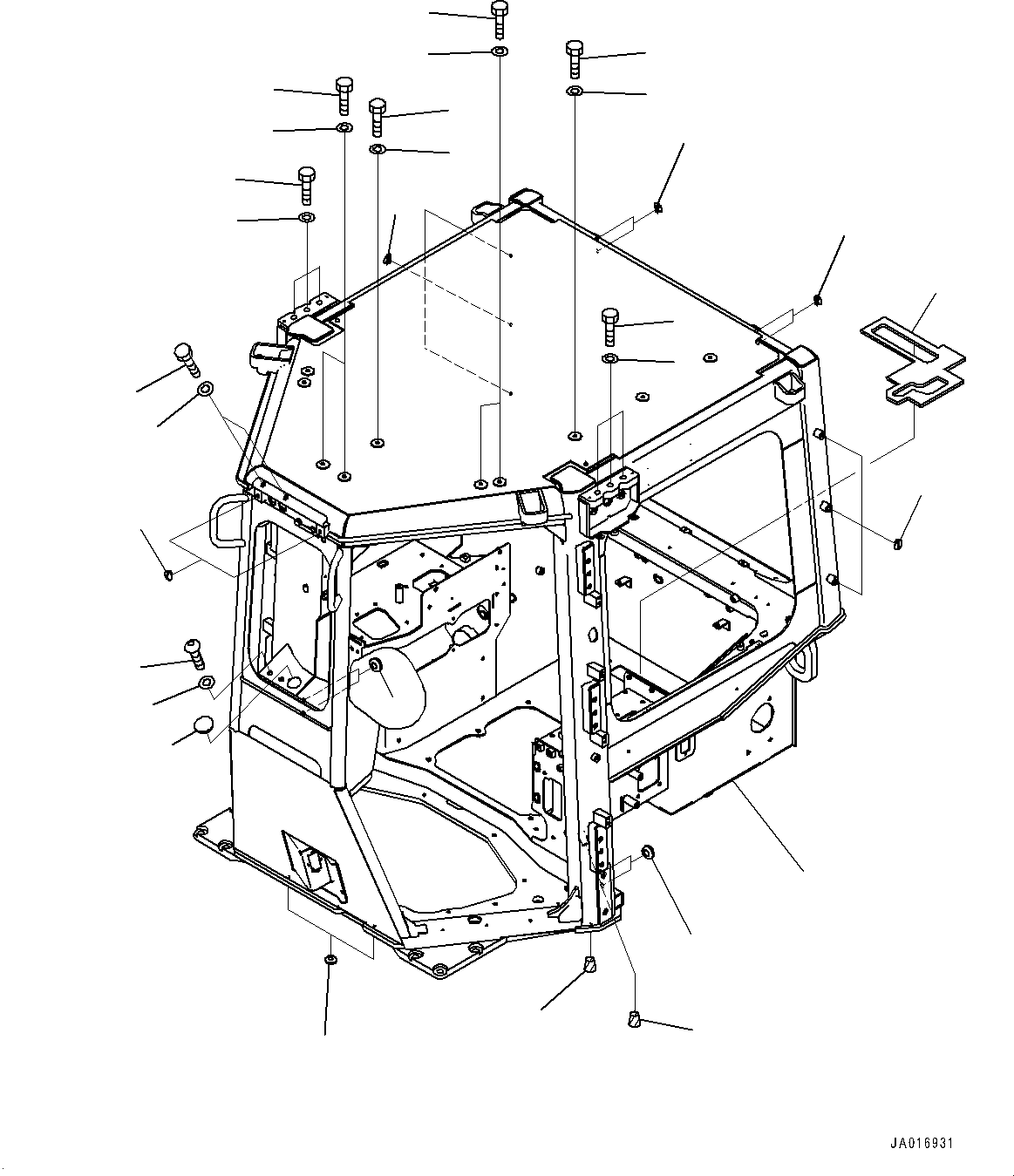 ROPS Cab, Cab Body(#90001-90996) — komatsu parts diagram