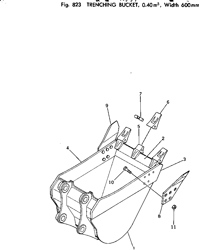 TRENCHING BUCKET, 0.40M3, 600MM — komatsu parts diagram