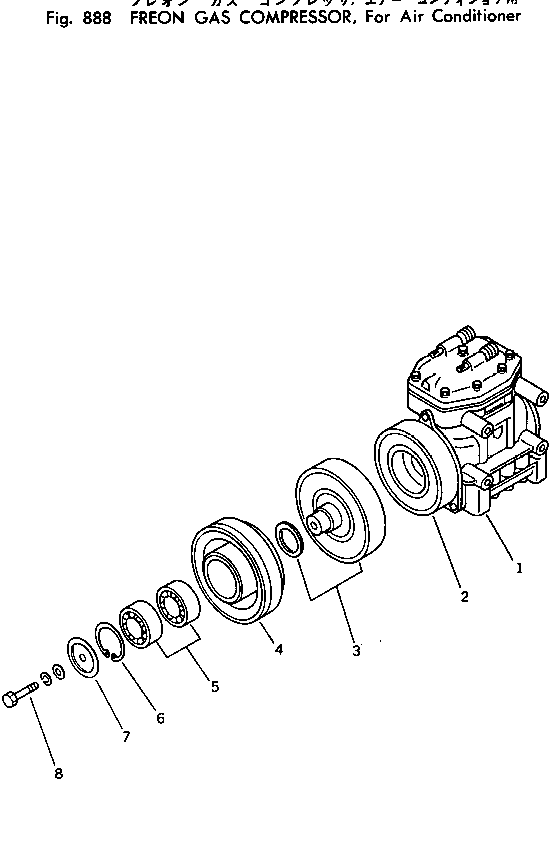 FREON GAS COMPRESSOR, FOR AIR CONDITIONER — komatsu parts diagram