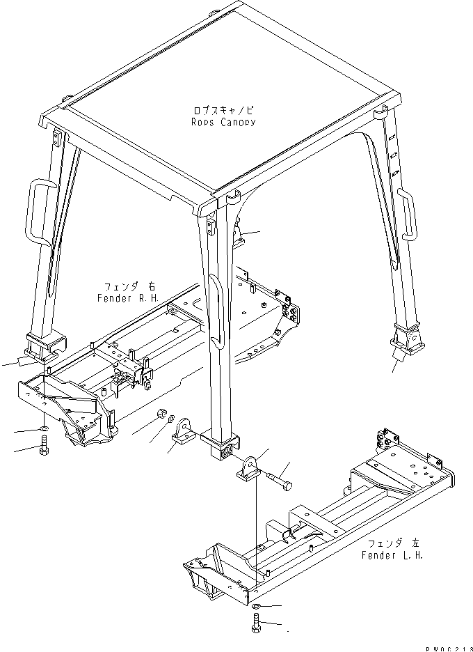 ROPS MOUNT — komatsu parts diagram