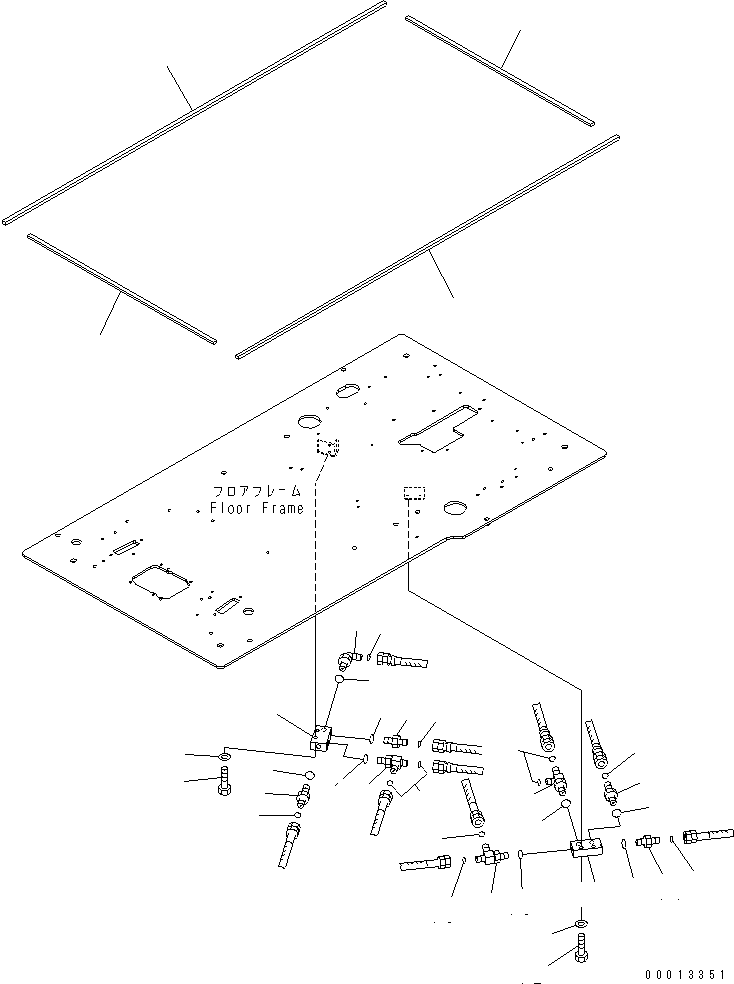 FLOOR FRAME (OPERATOR'S CAB) (P, T BLOCK AND SEAL) (1 ACTUATOR) — komatsu parts diagram