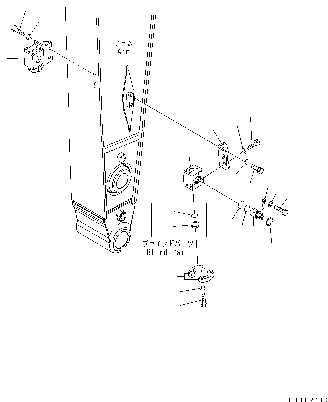 ARM (VALVE) (FOR ADDITIONAL PIPING) (FOR MAURITIUS) — komatsu parts diagram