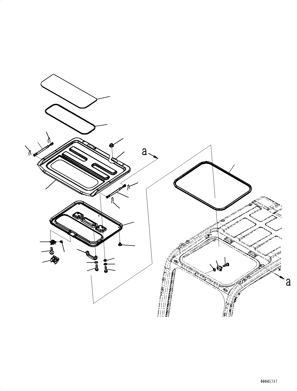 Cab, Roof Ventilator(#70001-70122) — komatsu parts diagram