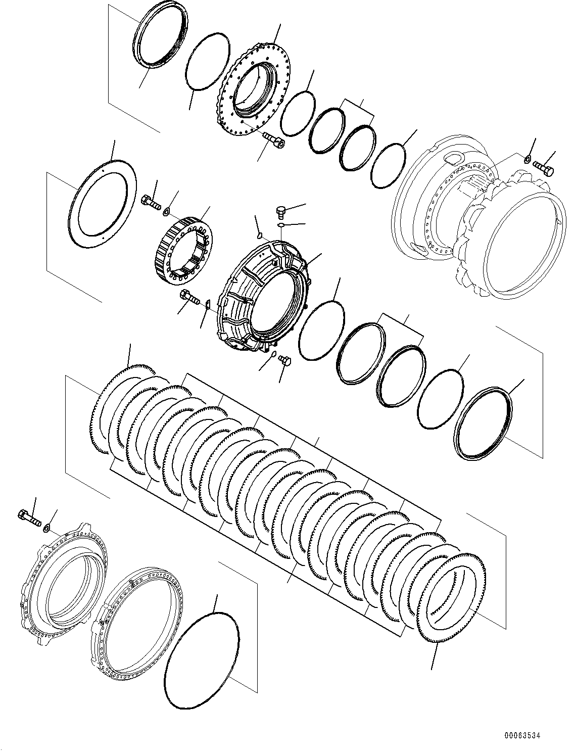 REAR AXLE (AUTO-GREASING SYSTEM) (FINAL DRIVE, BRAKE, L.H.) (2/3) — komatsu parts diagram