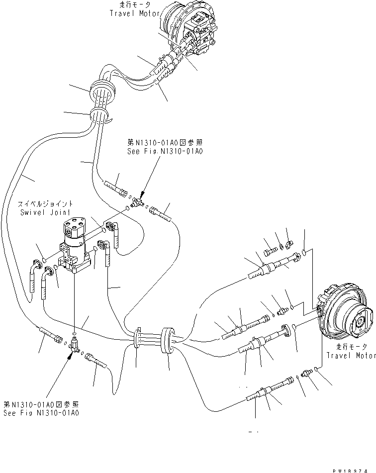 TRAVEL PIPING — komatsu parts diagram