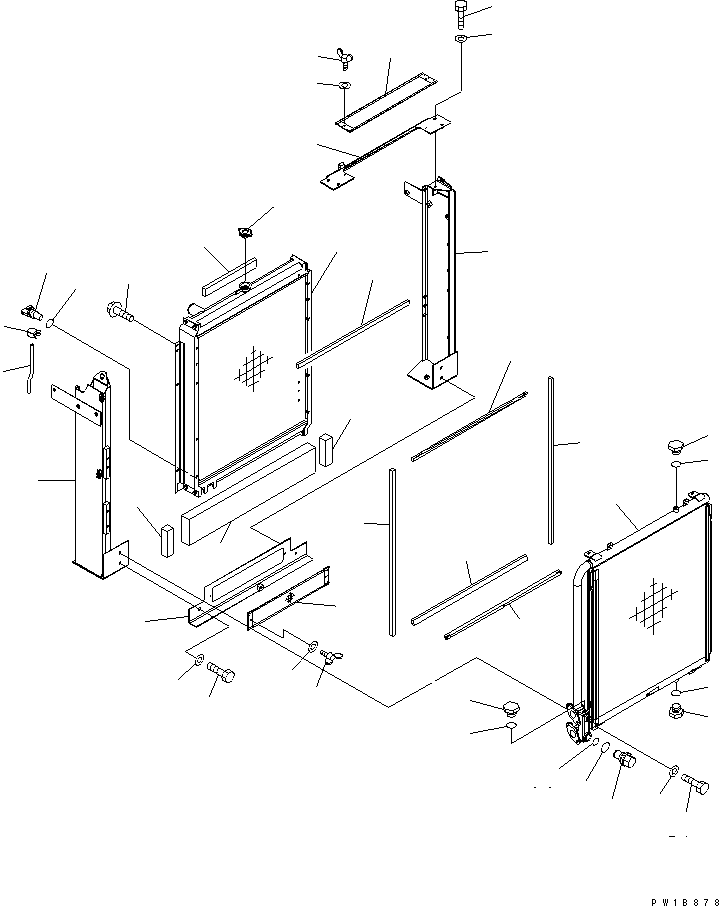 COOLING (RADIATOR) (WITH AIR CONDITIONER)(#40001-40001) — komatsu parts diagram