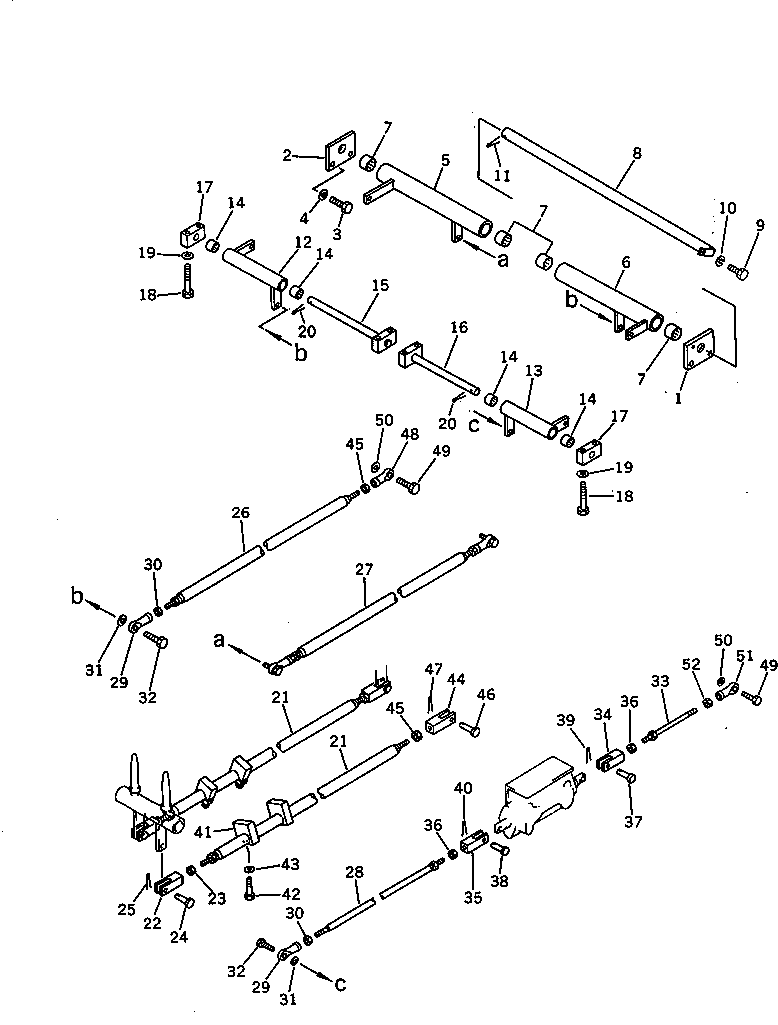 VALVE CONTROL LINKAGE (1/3) (FOR LONG LEVER CONTROL)(#..-21099) — komatsu parts diagram