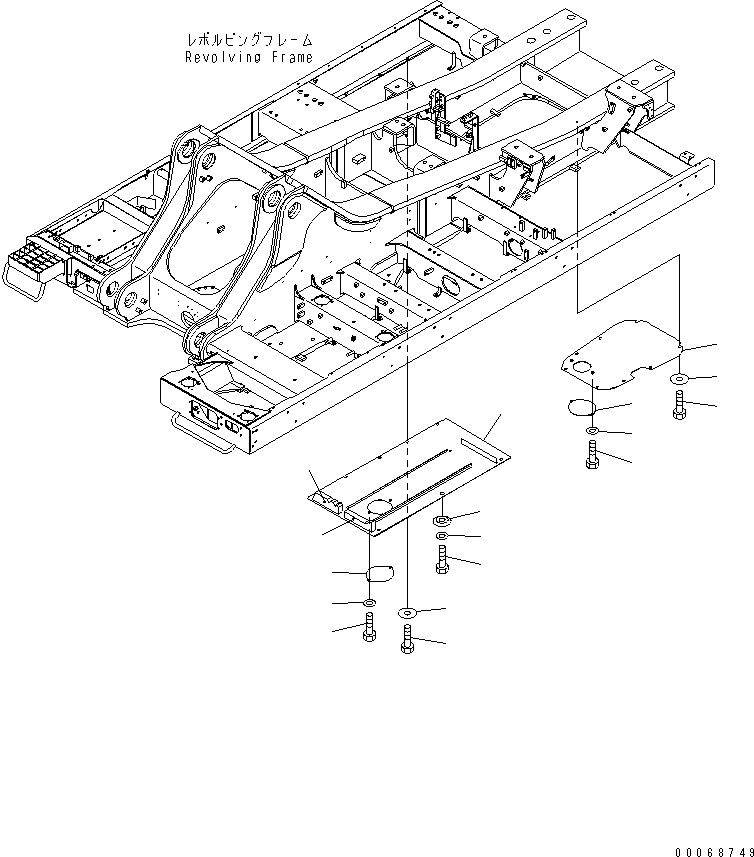 UNDER COVER (REVOLVING FRAME) (CENTER AND R.H.)(#55043-) — komatsu parts diagram