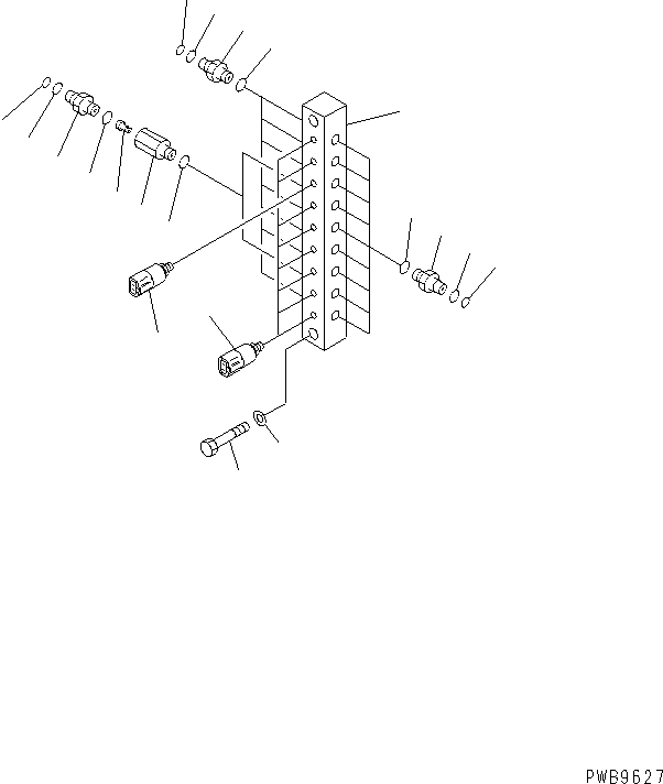 PRESSURE SWITCH BLOCK (WITH SENSOR)(#10011-) — komatsu parts diagram