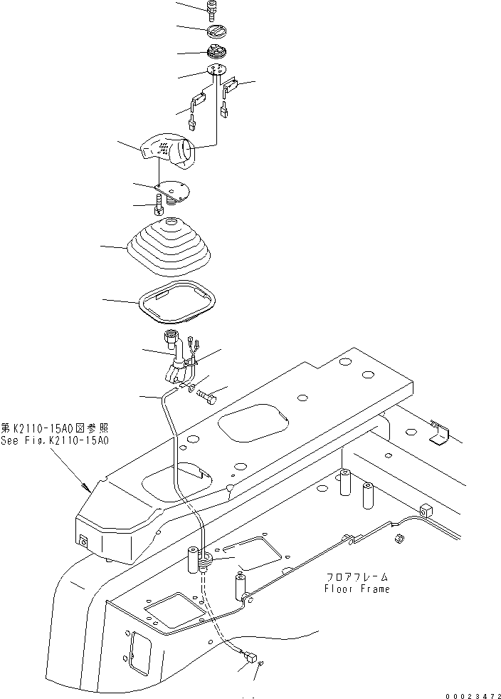 BLADE CONTROL LEVER (FOR SUPER DOZER)(#20001-20047) — komatsu parts diagram