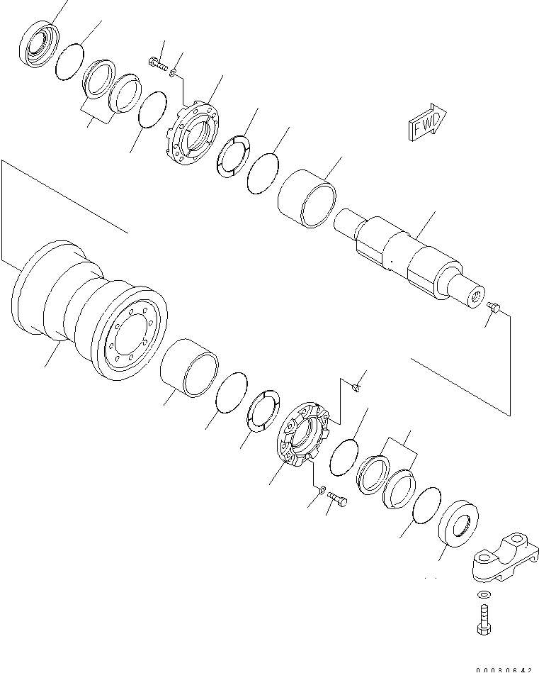 TRACK ROLLER (SINGLE) (R.H.) — komatsu parts diagram