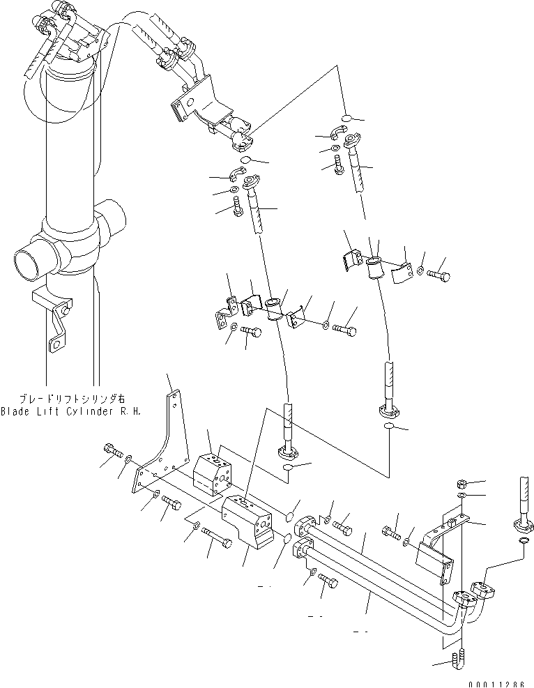 BLADE LIFT PIPING (2/2) — komatsu parts diagram