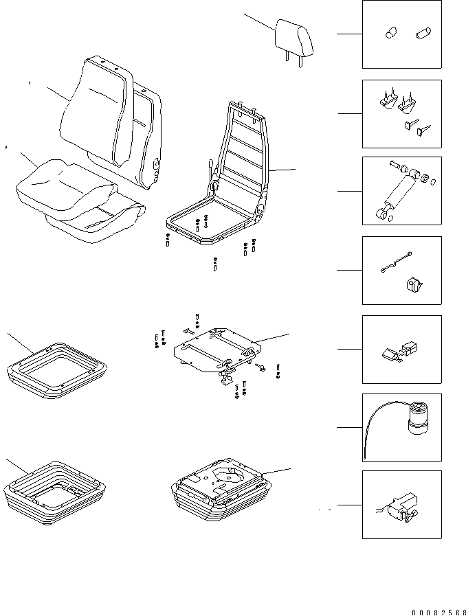 OPERATOR'S SEAT ASS'Y (FABRIC) — komatsu parts diagram