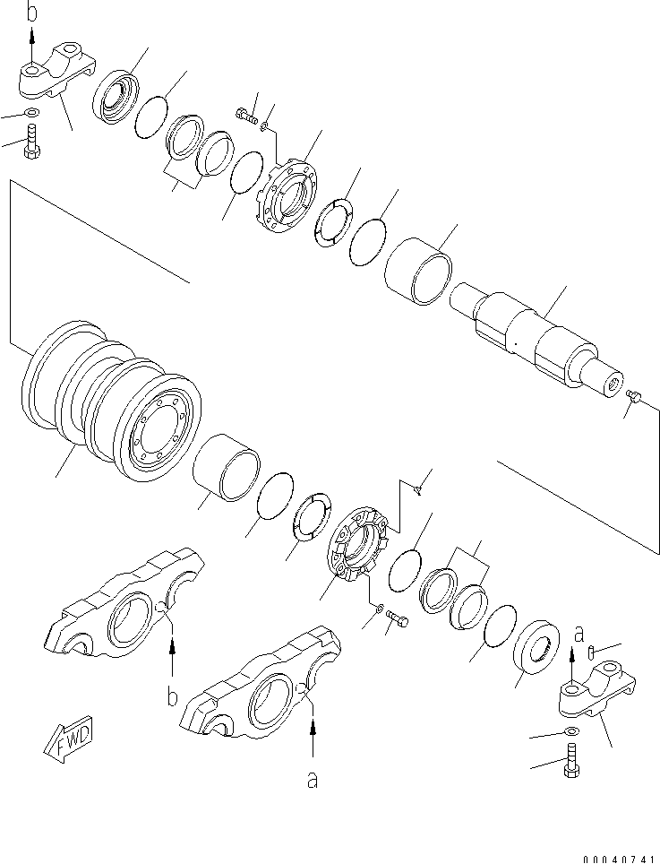 TRACK FRAME (3RD BOGIE) (TRACK ROLLER) (DOUBLE) (2/2) (L.H.)(#20180-) — komatsu parts diagram