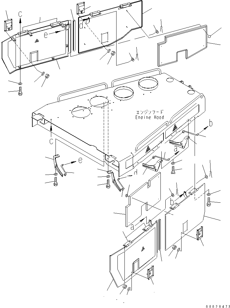 ENGINE SIDE COVER (CLOSE) — komatsu parts diagram