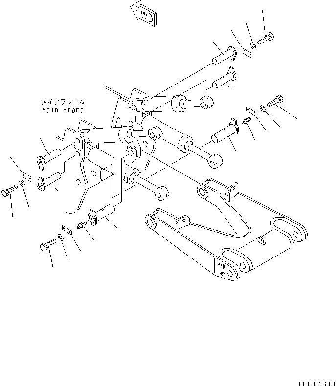 RIPPER BEAM AND ARM (MULTI SHANK RIPPER) — komatsu parts diagram