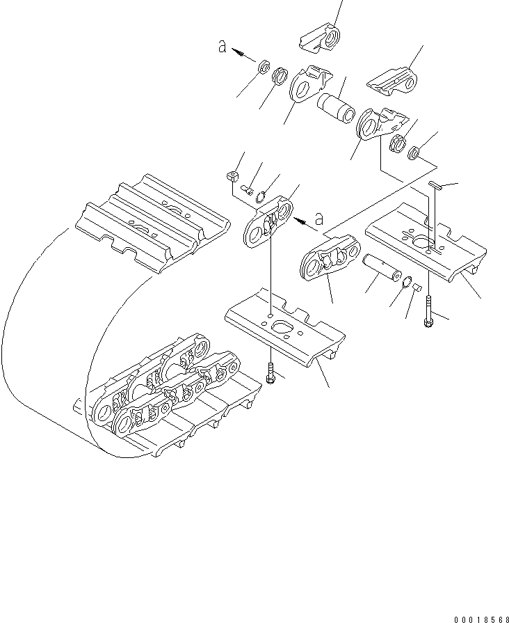 TRACK SHOE (LUBRICATE TYPE) (710MM WIDE) (SINGLE GROUSER) (WITH WEDGE RING) (WITH HOLE) (80 SET) — komatsu parts diagram