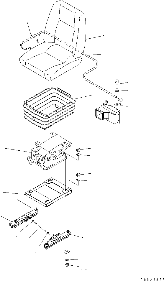 OPERATOR'S SEAT (FABRIC SEAT) (HIGH BACK) (AIR SUS SEAT) — komatsu parts diagram