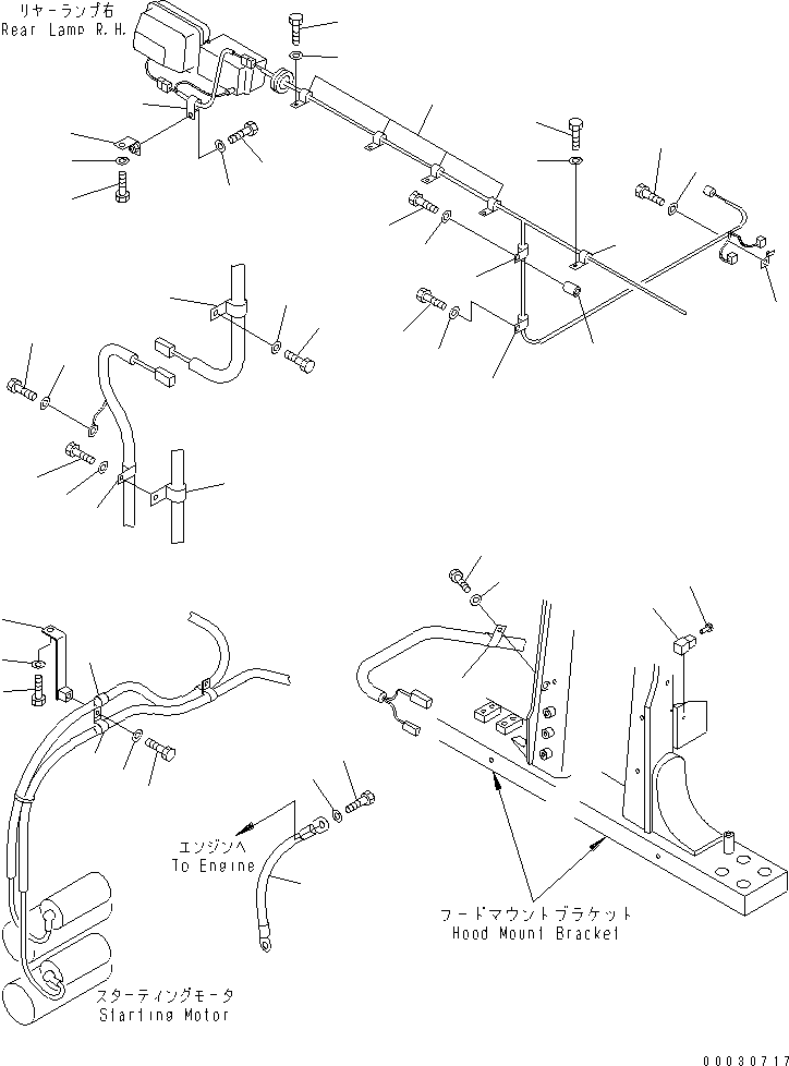 FENDER WIRING HARNESS (FLOOR CLAMP) (WITHOUT SHOE SLIP CONTROL) — komatsu parts diagram