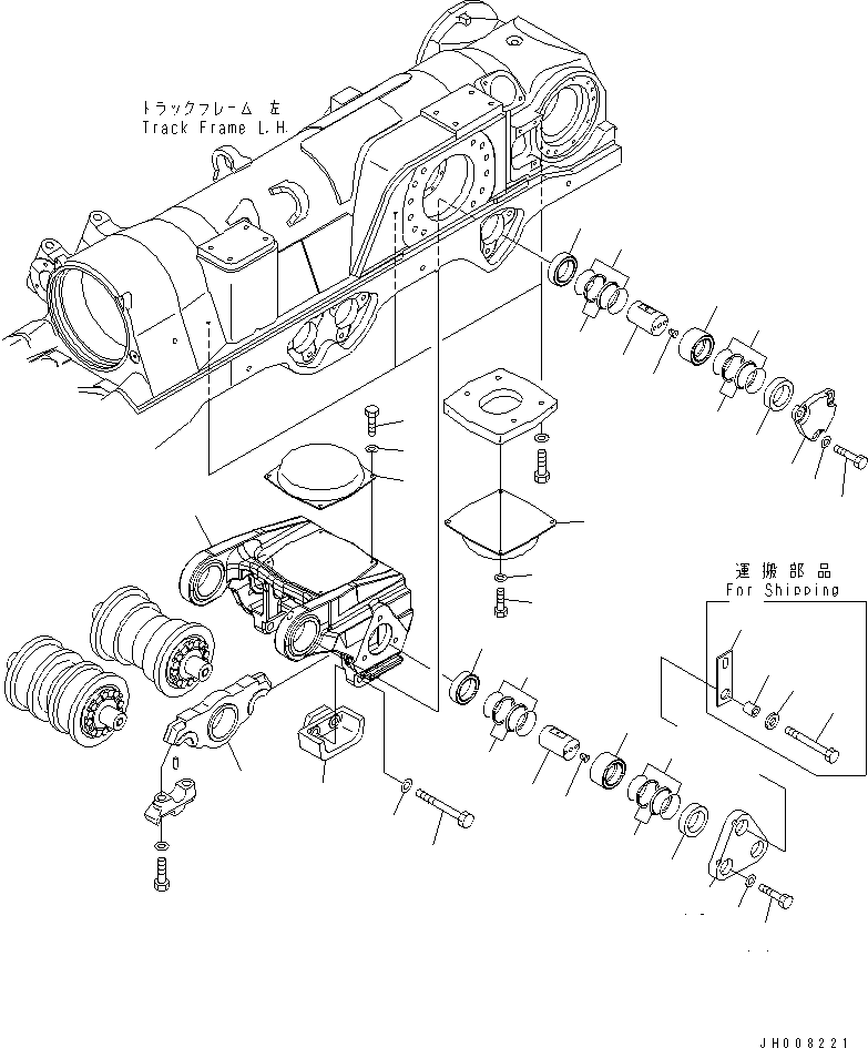TRACK FRAME (4TH BOGIE) (L.H.) (FOR DUAL TILT DOZER)(#20180-) — komatsu parts diagram