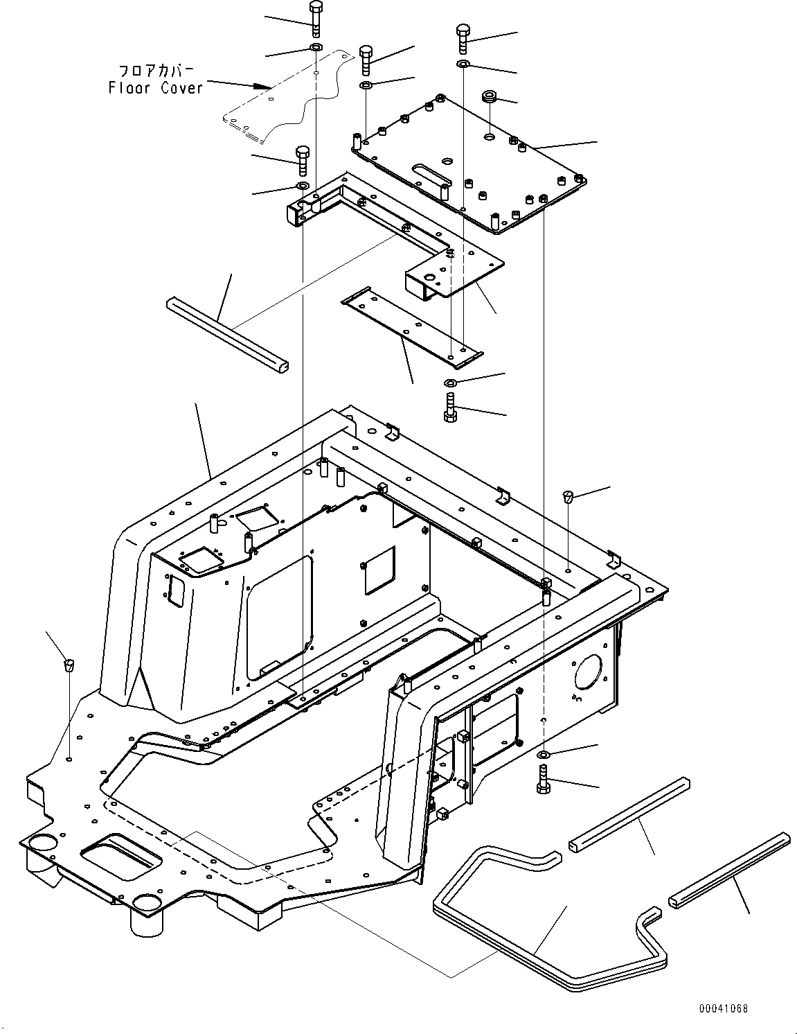 Floor Frame, Floor, Frame(#30147-) — komatsu parts diagram