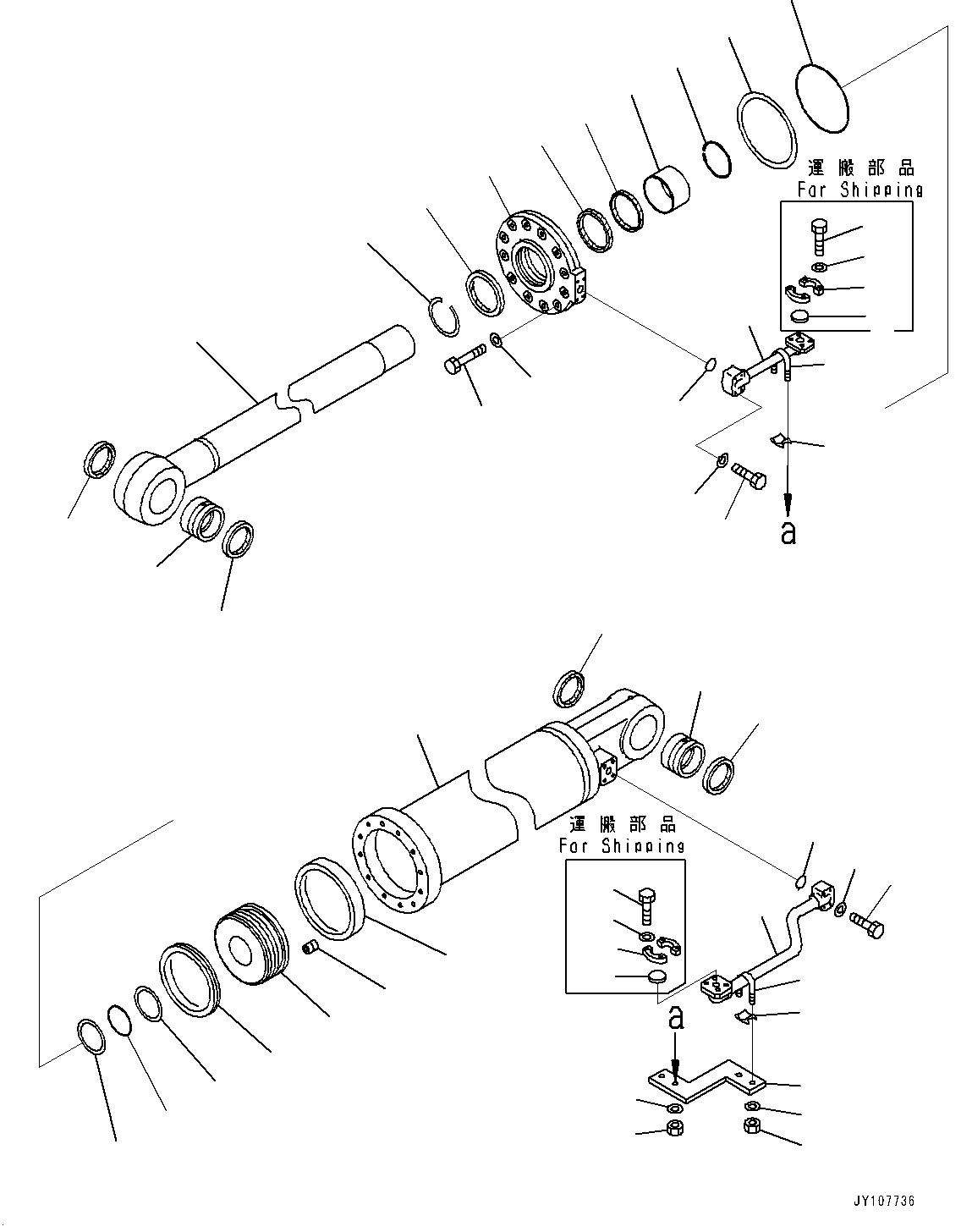 Ripper, Inner Parts, Ripper Lift Cylinder, L.H.(#30554-) — komatsu parts diagram