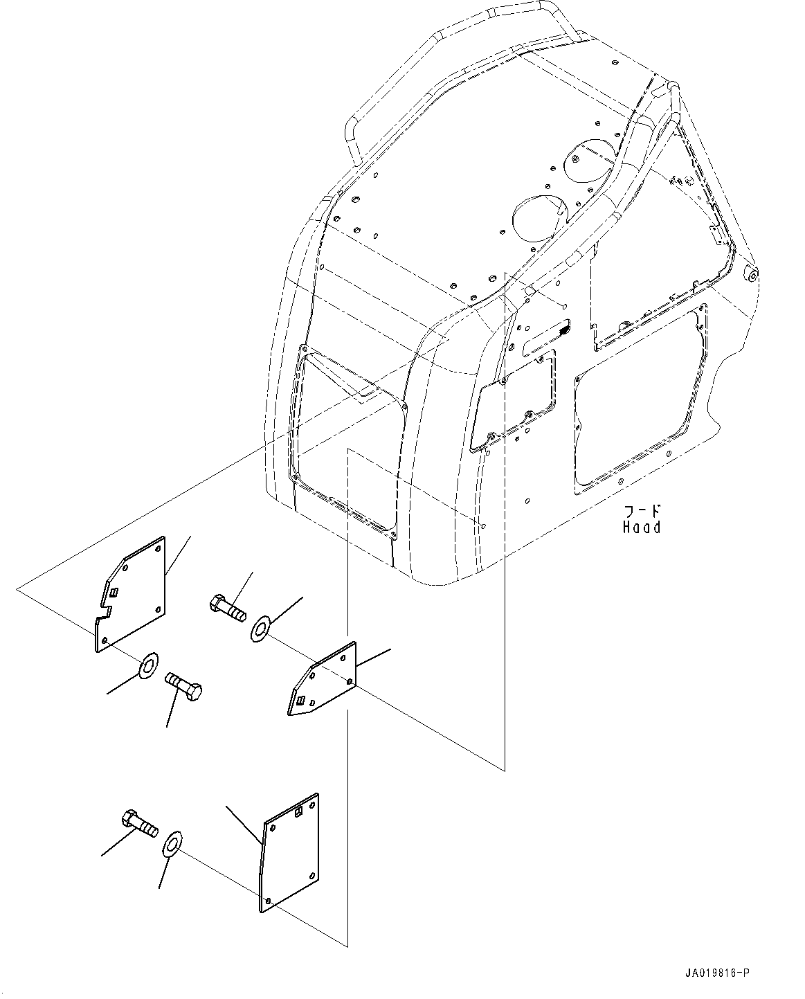 Engine Hood, Sheet(#45001-) — komatsu parts diagram