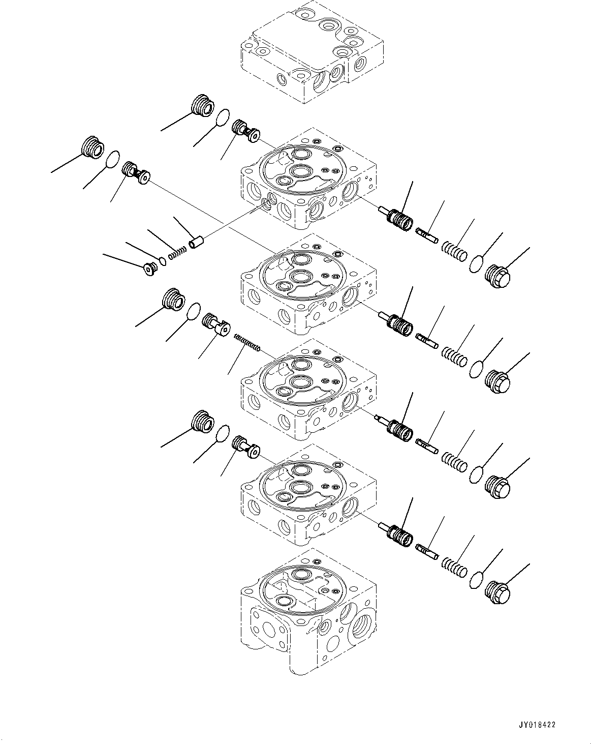 Control Valve, 4-Valve (5/10)(#40001-) — komatsu parts diagram