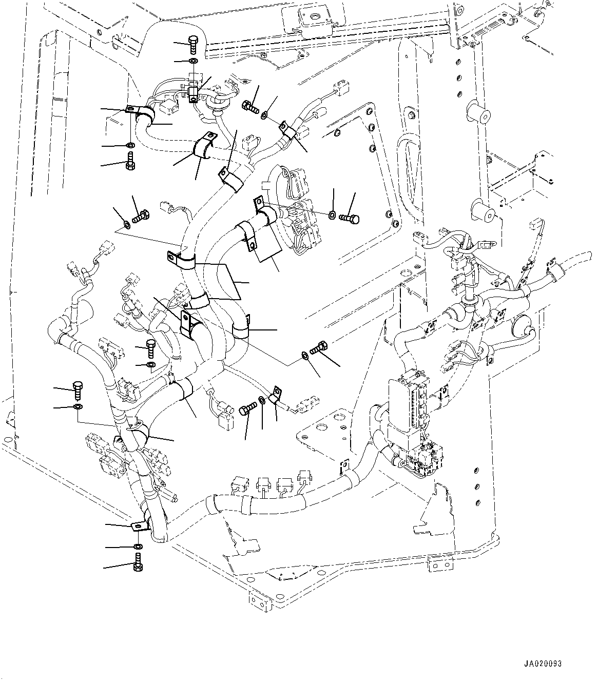 Cab, Dashboard Wiring Harness Mounting (1/2)(#40001-) — komatsu parts diagram
