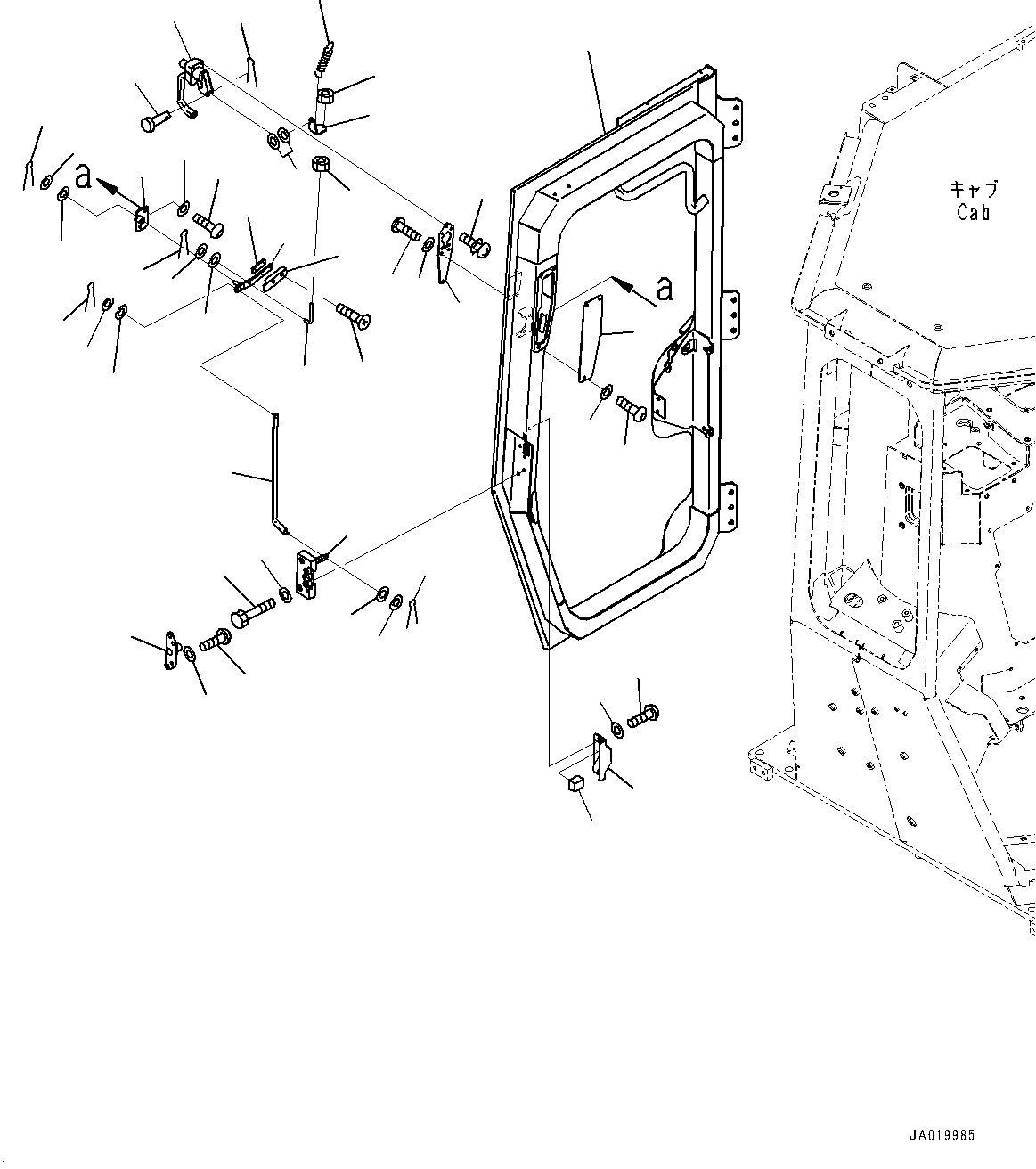 Cab, Door and Latch, R.H.(#40001-) — komatsu parts diagram