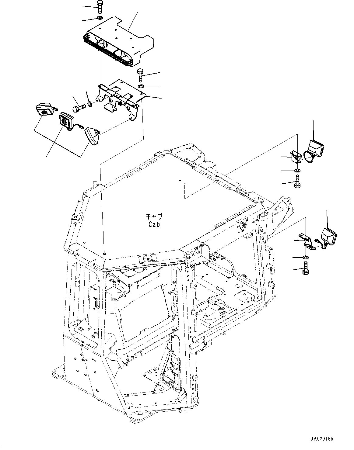 Cab, Working Lamp(#40001-) — komatsu parts diagram