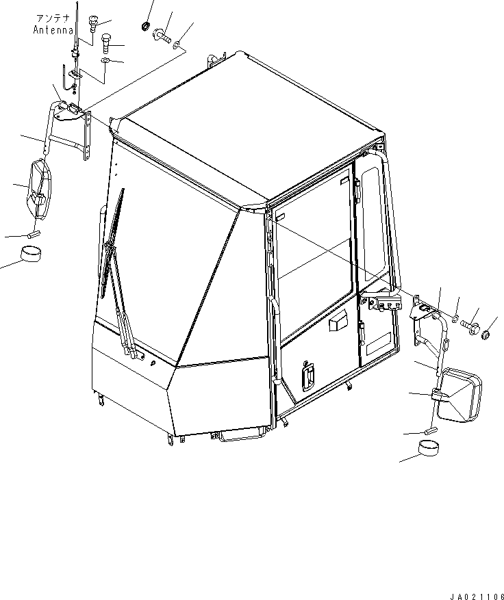 MIRROR (FOR ROPS CAB) — komatsu parts diagram