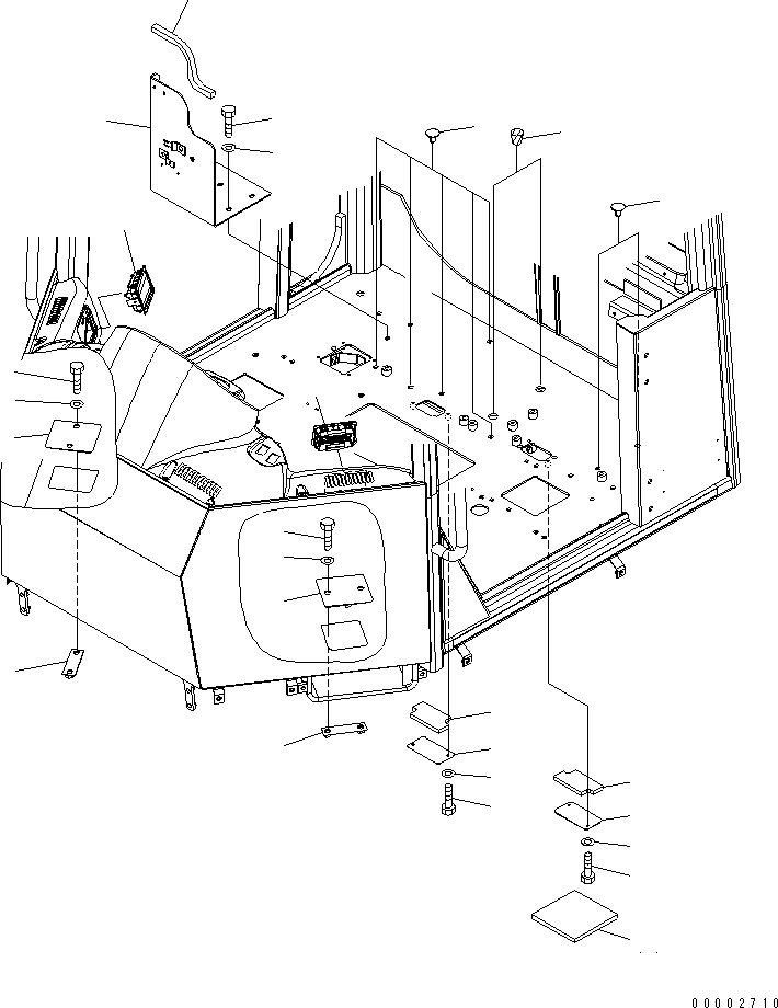 FLOOR (AIR CONDITIONER LESS) (FOR CANOPY) — komatsu parts diagram