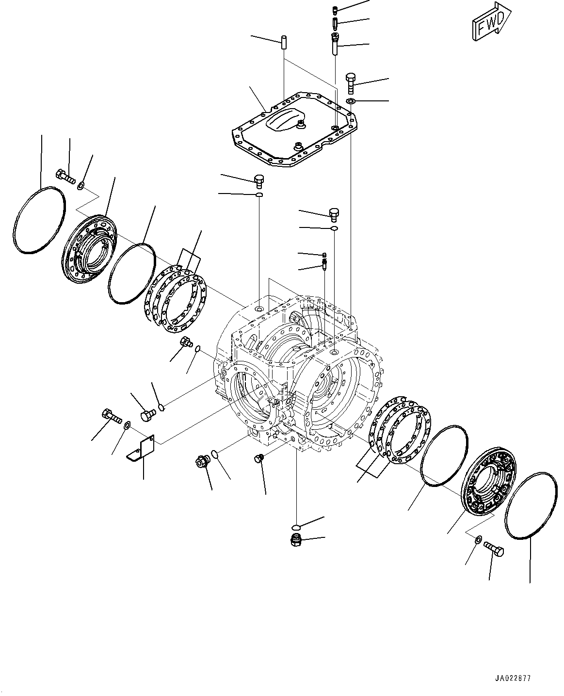 Front Axle, Differential, Cover and Carrier(#10001-) — komatsu parts diagram
