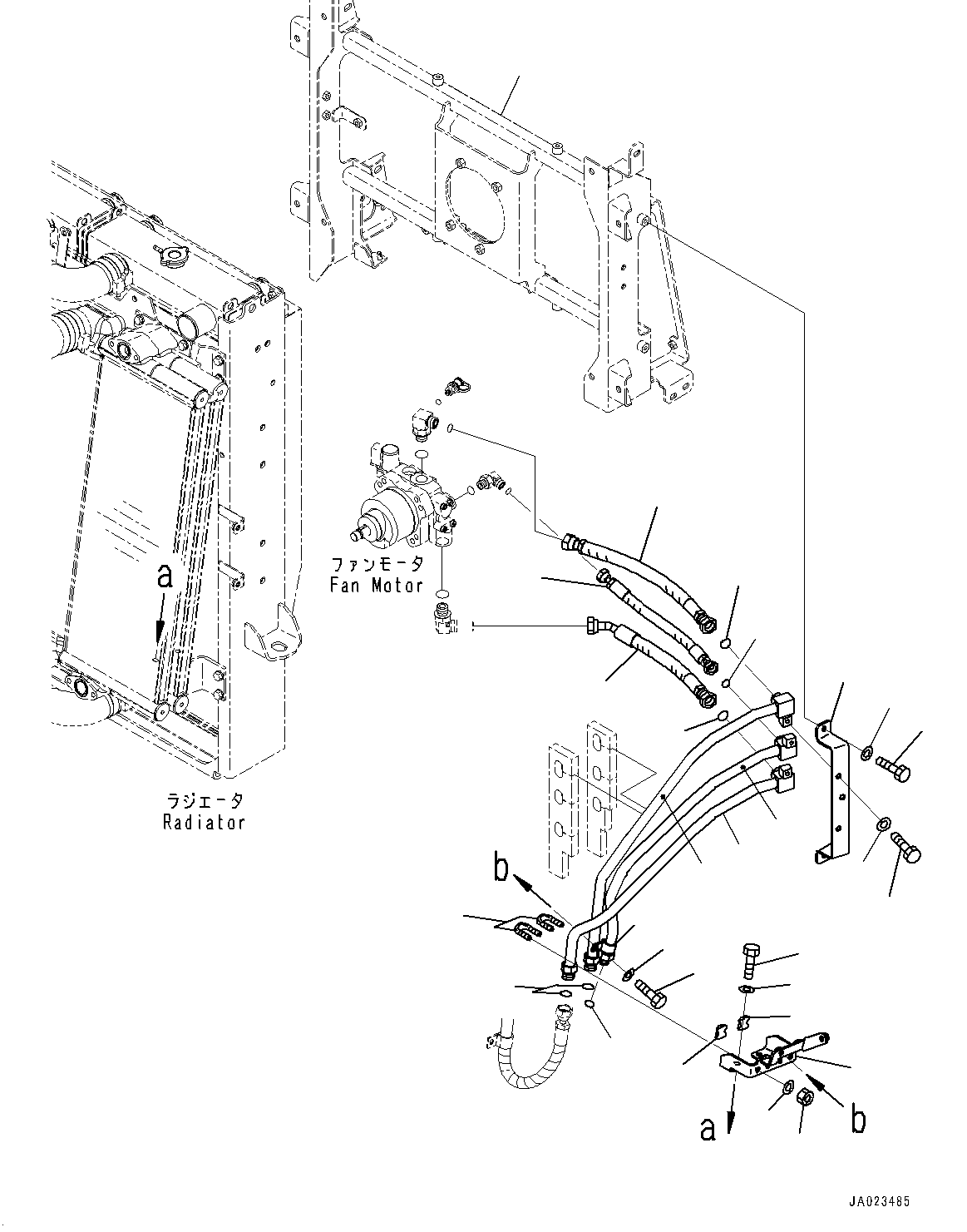 Radiator, Fan Motor Piping(#10001-) — komatsu parts diagram