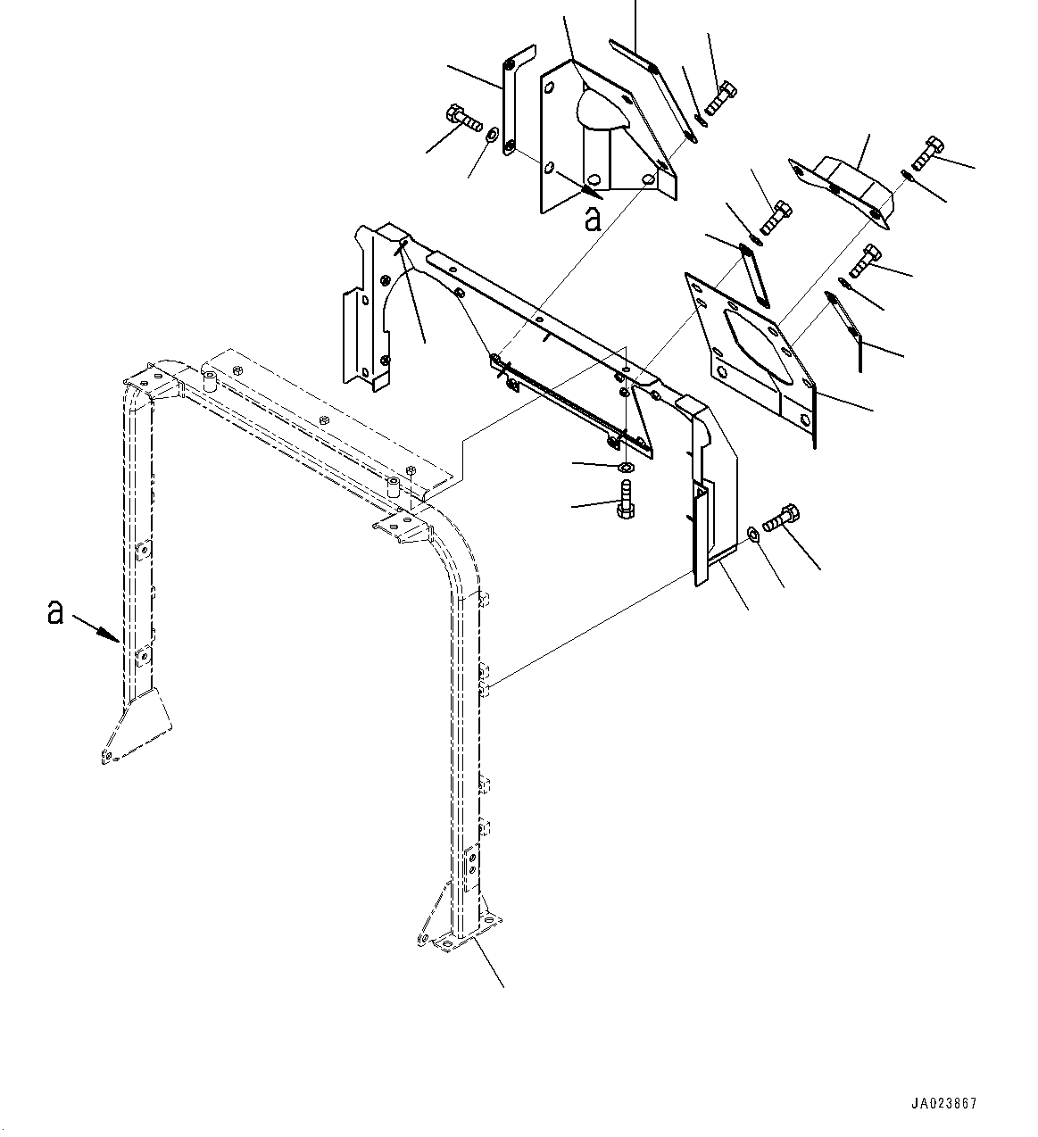 Hood, Baffle (1/2)(#10001-) — komatsu parts diagram