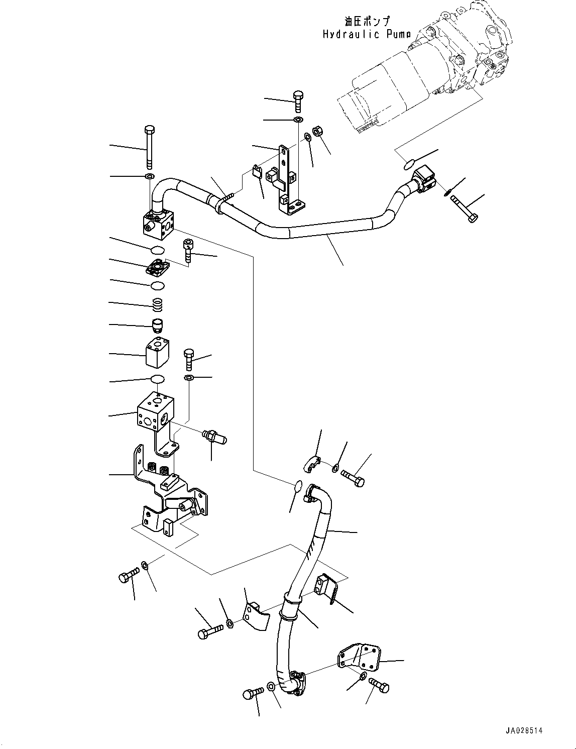 Hydraulic Pump, Steering Piping(#10001-) — komatsu parts diagram