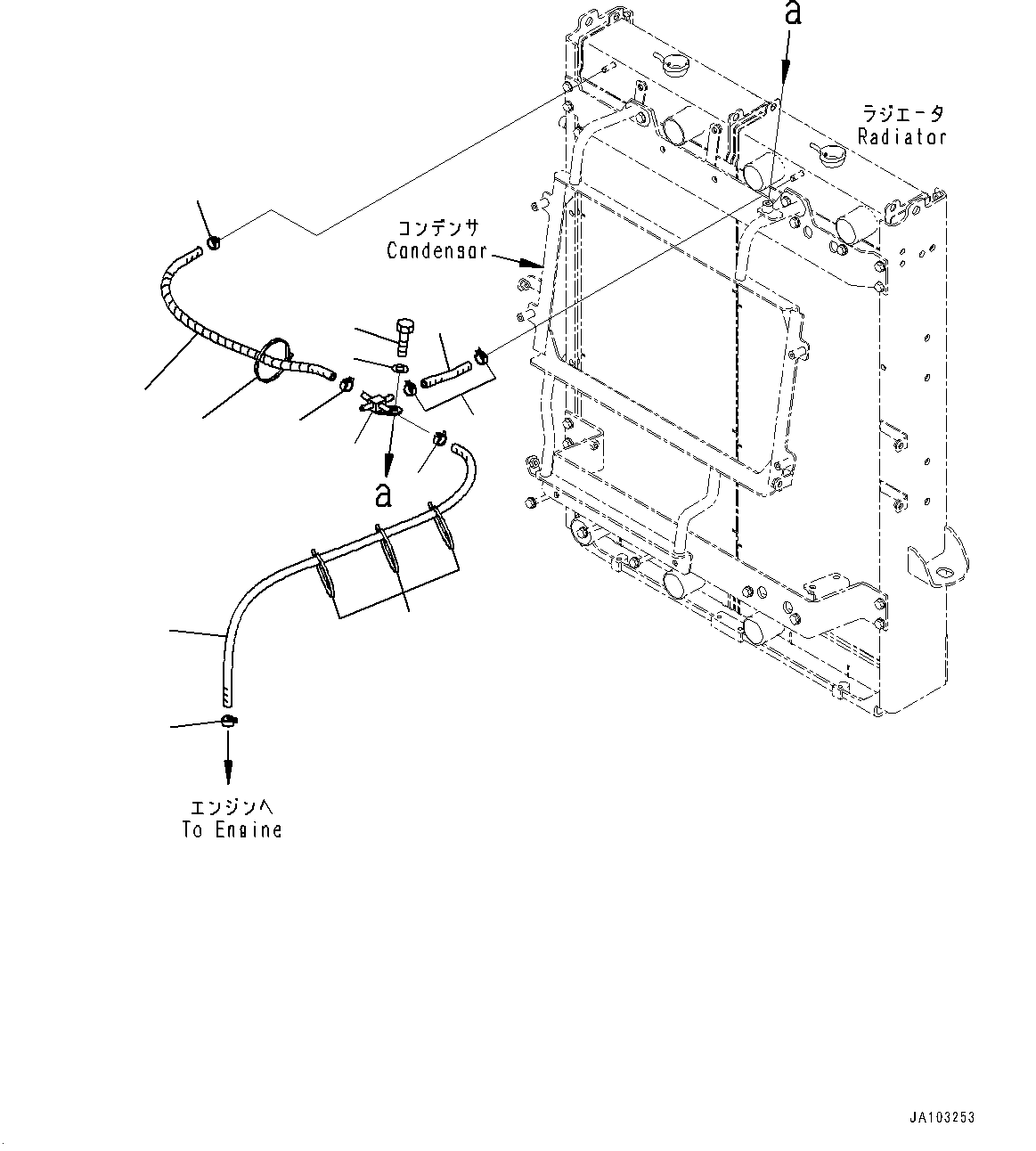 Radiator, Spill Hose Piping(#10688-) — komatsu parts diagram