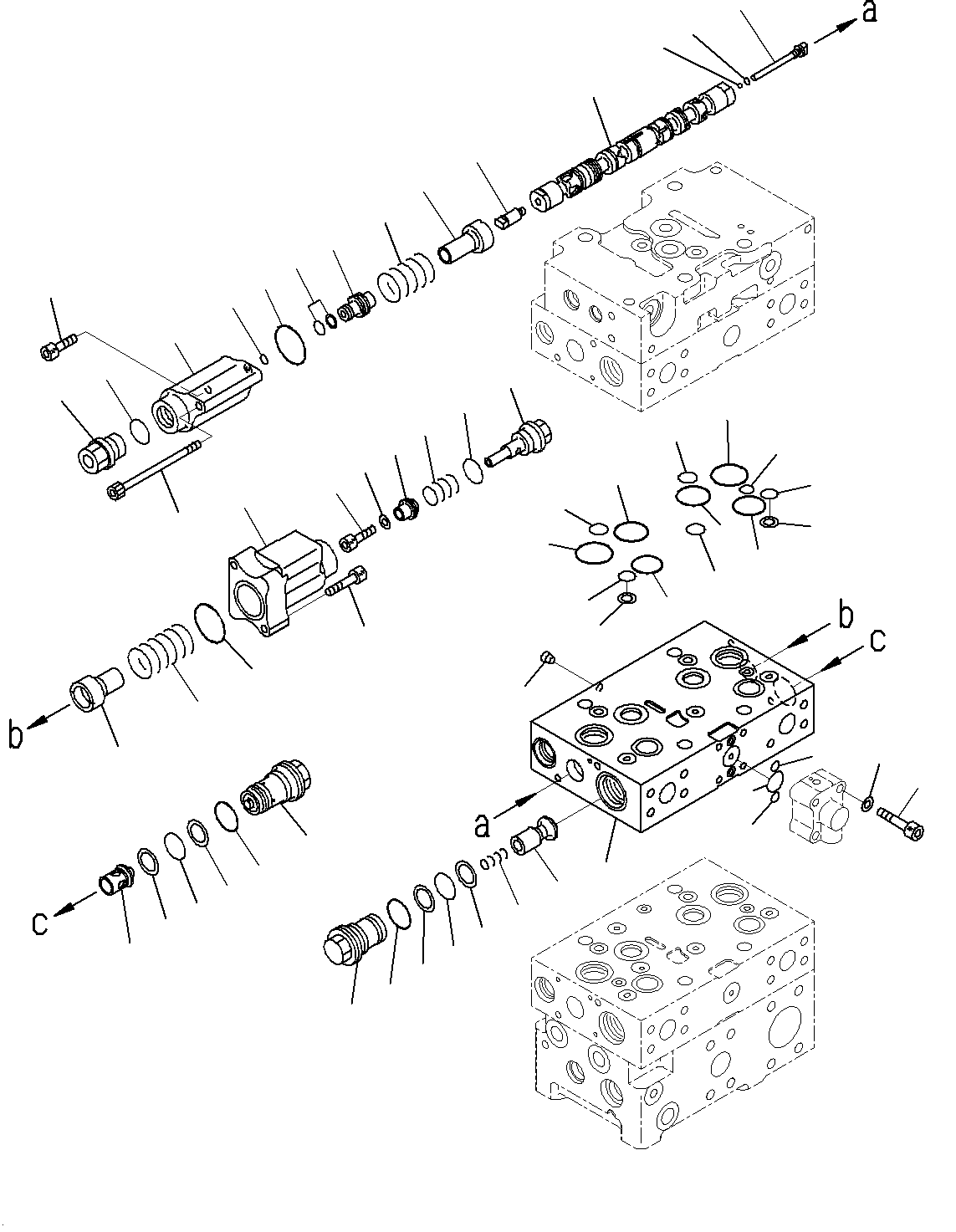 Hydraulic Oil Control Valve, 3-Valve (6/8)(#10001-) — komatsu parts diagram