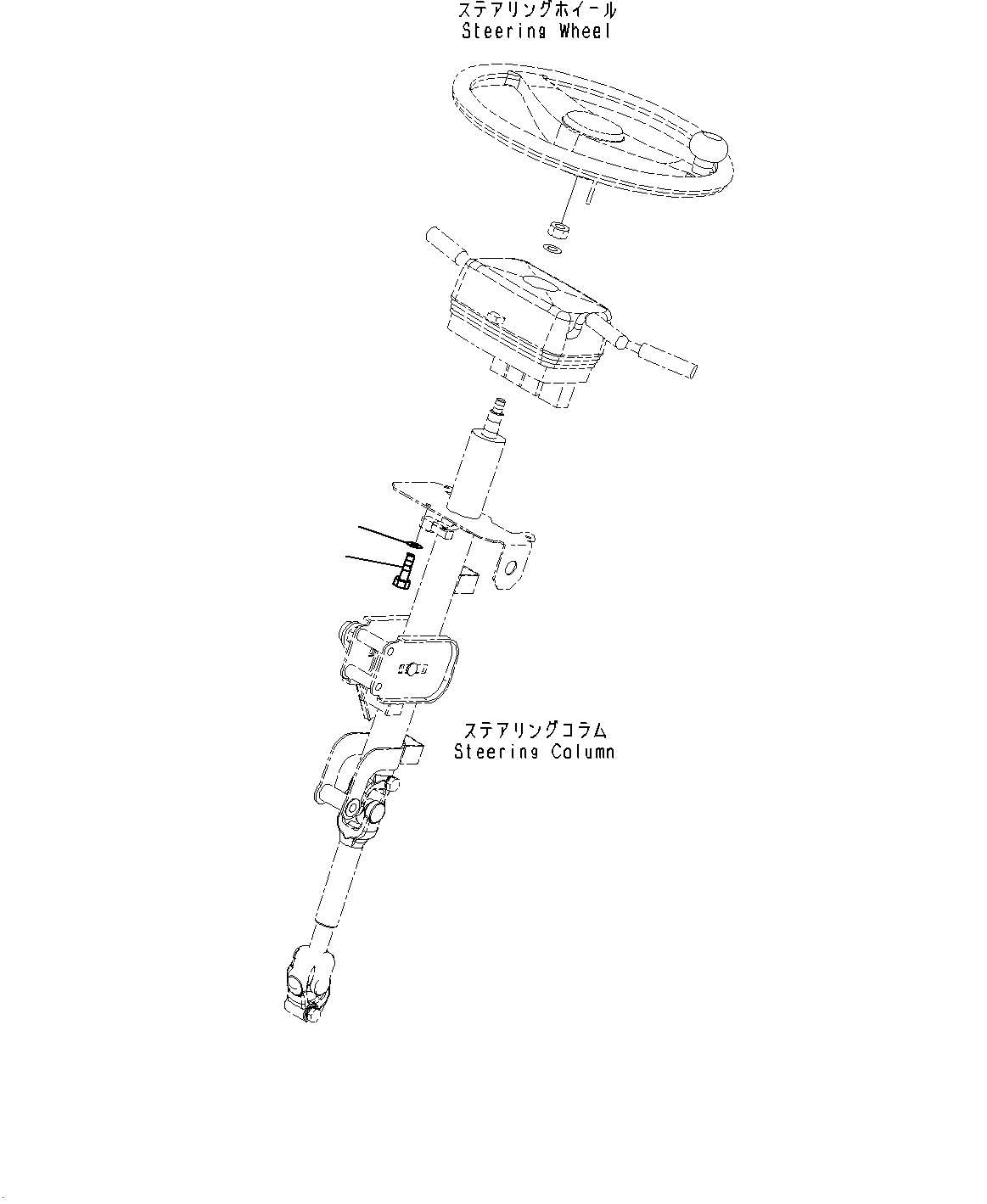 ROPS Cab, Steering Column Mounting(#10001-) — komatsu parts diagram