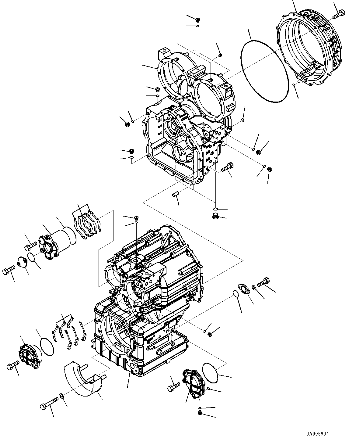 Torque Converter and Transmission, Transmission Case(#10001-) — komatsu parts diagram