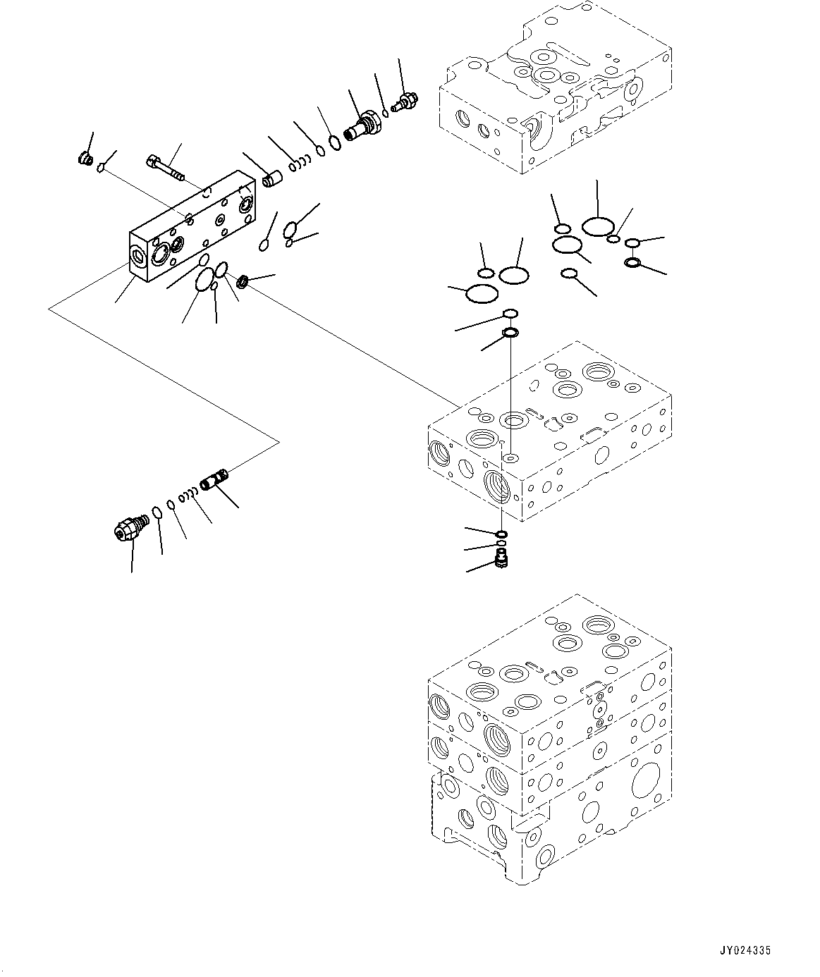Hydraulic Oil Control Valve, 3-Valve (8/9) (With ECSS)(#10001-) — komatsu parts diagram