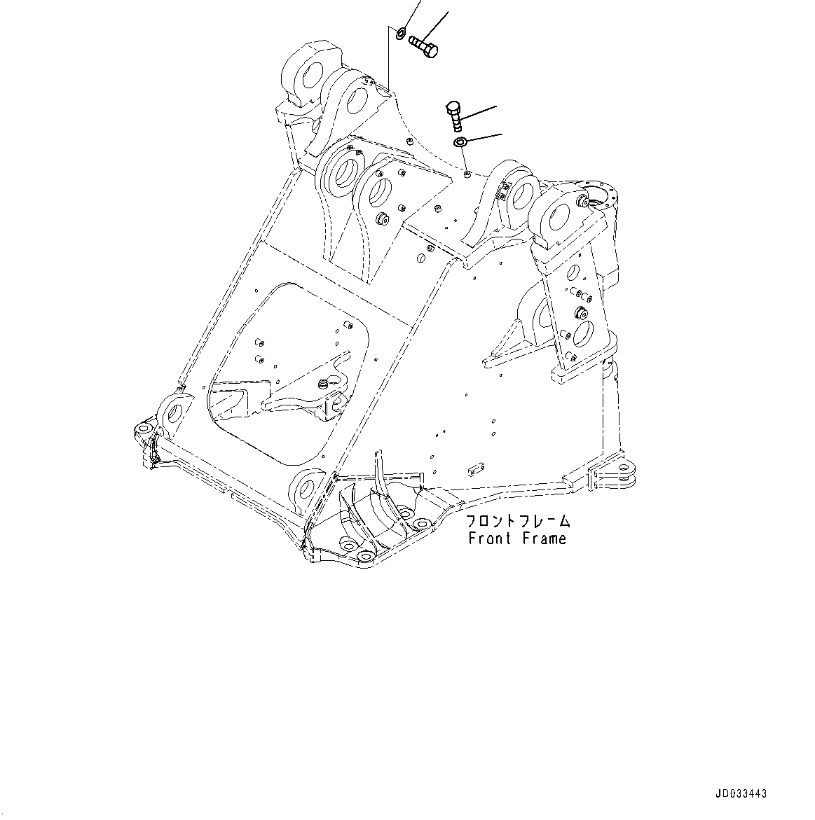 Articulate Lock Bar and Frame Cover, Bolt(#10001-) — komatsu parts diagram