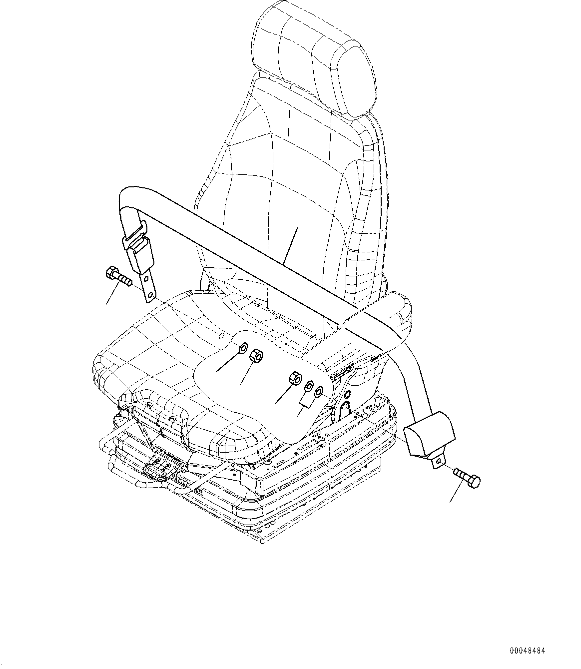 Seat Belt, (50mm, 2-Point Type, Suspension Type Grammer Operator's Seat)(#10001-) — komatsu parts diagram