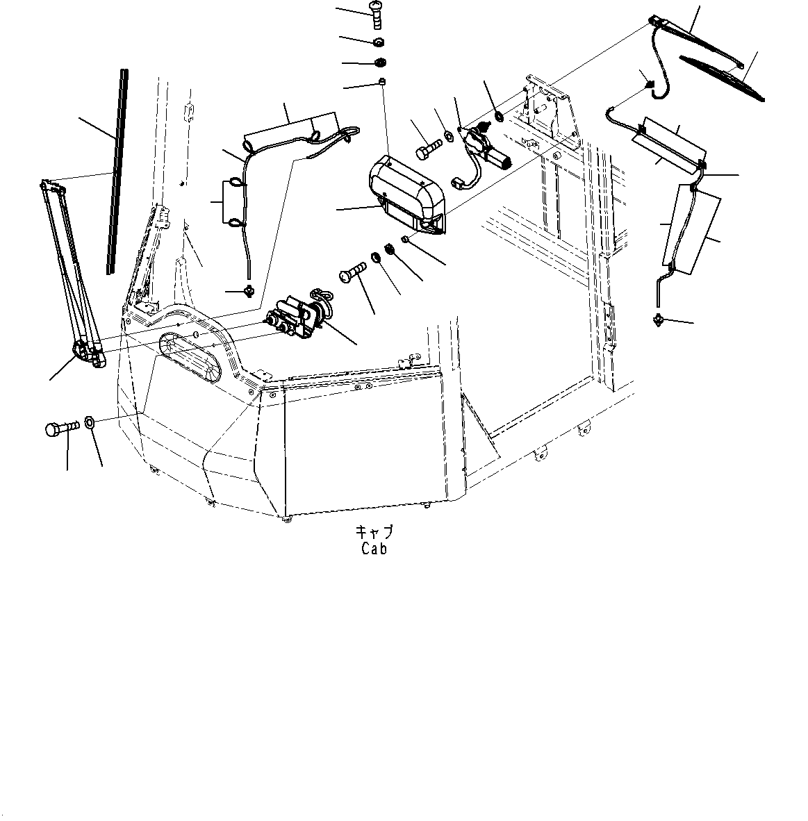 ROPS Cab, Wiper(#10001-) — komatsu parts diagram