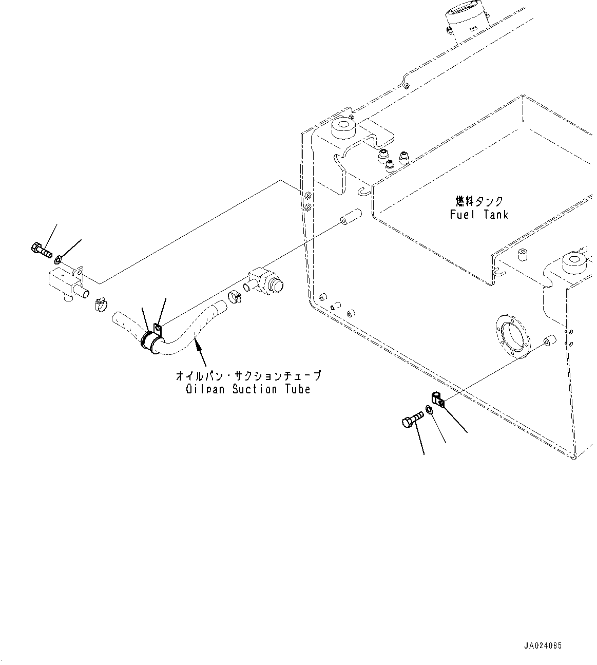 Fuel Tank, Clamp (With Large Fuel Prefilter)(#10001-) — komatsu parts diagram