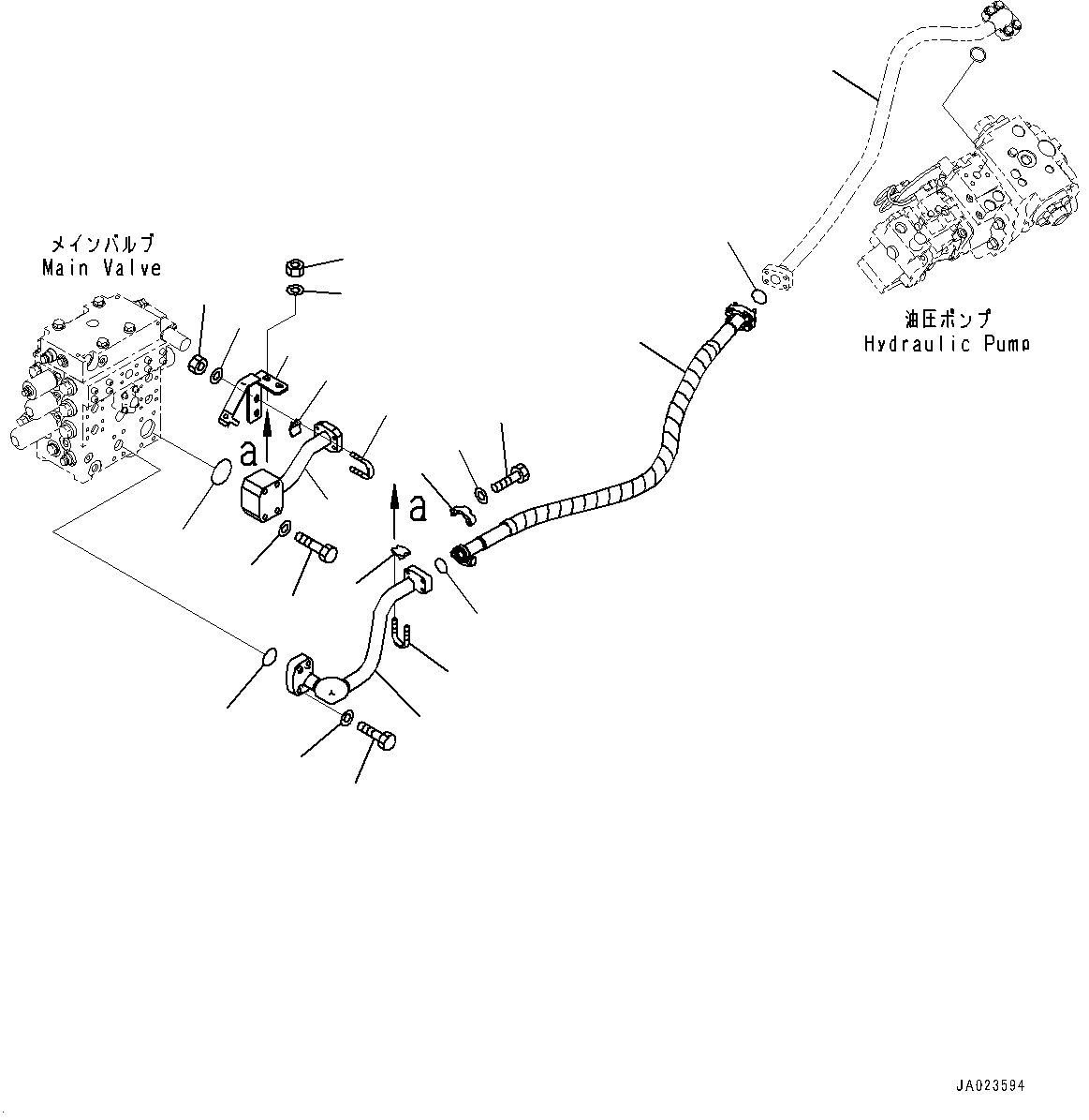 Hydraulic Piping, Delivery Piping(#10001-) — komatsu parts diagram