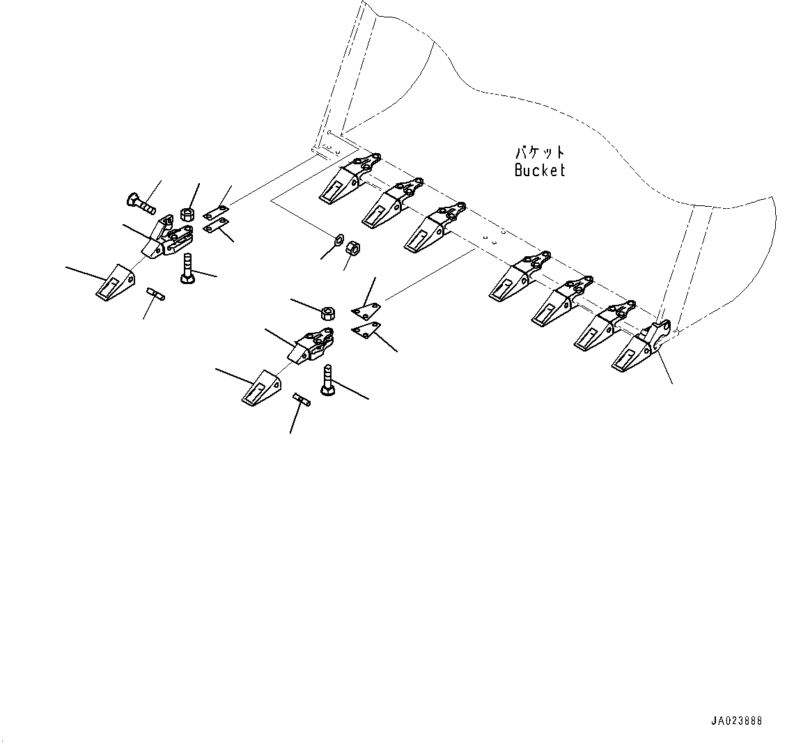 Bucket Tooth, (Bolt-on Adapter and Tip Type)(#10001-) — komatsu parts diagram