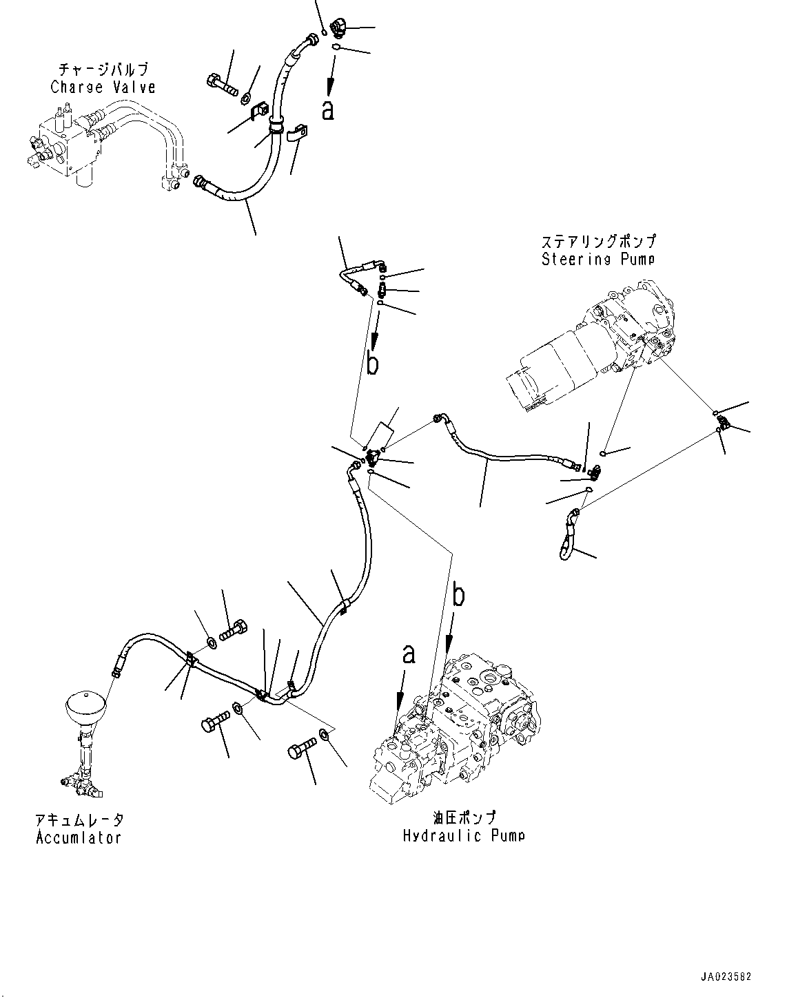 Hydraulic Pump, Fan Pump Piping(#10001-) — komatsu parts diagram